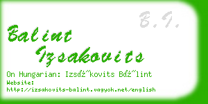 balint izsakovits business card